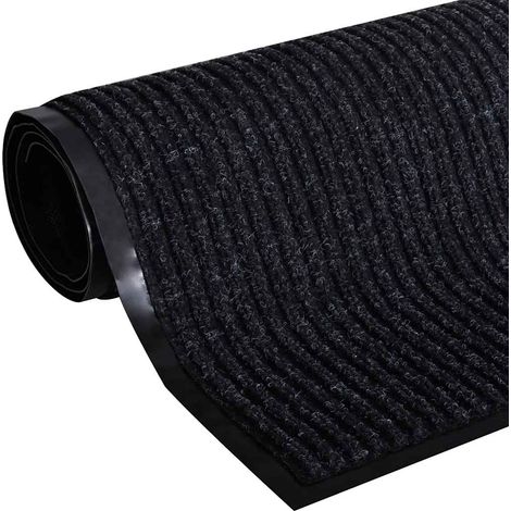 vidaXL Door Mat Black 90 x 150 cm PVC