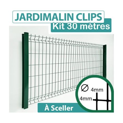 Kit Grillage Rigide Vert 30M - JARDIMALIN CLIPS - Fil 4mm - 1,53 mètre (1/3)