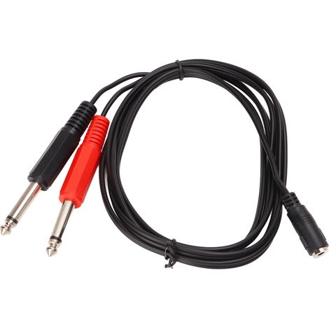 Câble Adaptateur Stéréo 3.5mm Femelle Vers 6.35mm Double Mâle - Extension Audio Pour Haut-Parleurs Et Microphones - 1.5m (1/5)