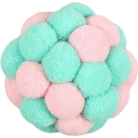 Peluche Chat Jouet Balle - Intégrée Clochette Macaron - pour Intérieur Chats Chatons Résistant aux morsures