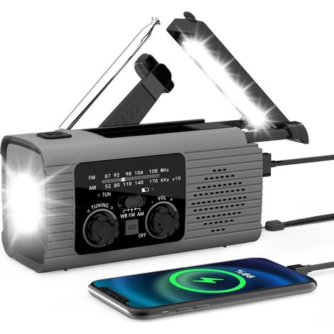 Radio Solaire, d'urgence à la manivelle, AM/FM NOAA (1/5)