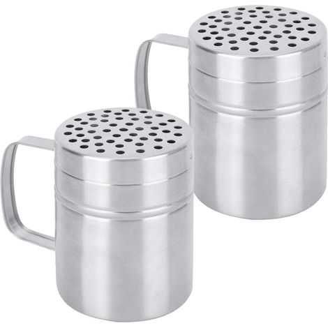 Salière et poivrière Elkuaie en acier inoxydable avec poignée - Ensemble salière et poivrière - acier inoxydable - 2 pièces - usage cuisine (1/5)
