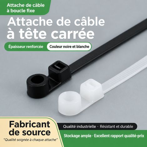Colliers de serrage nylon blanc 5x150 mm avec trou de fixation pour vis (100 pièces) blanc 5 150 100 10 × 5 × 5 cm 300 g – Livraison gratuite (1/5)