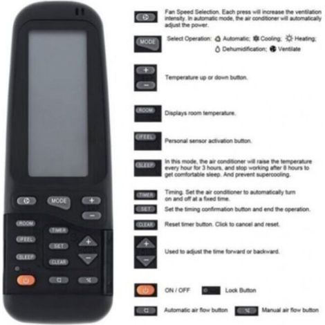 Télécommande universelle pour climatiseur Electra/Airwell – Compatible RC-3/RC-4/RC-7 (1/5)