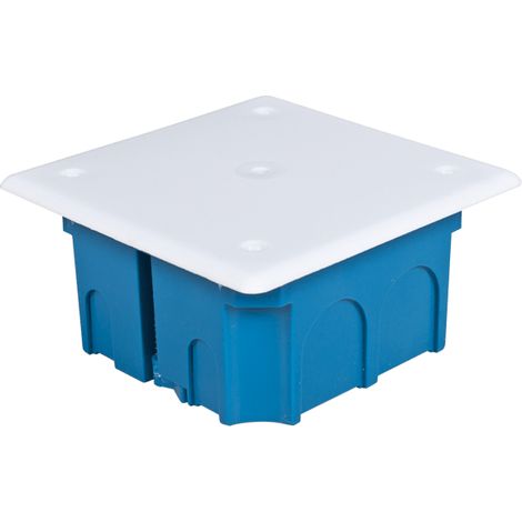 Scatola cassetta di derivazione 80X80X45 da incasso per cartongesso con coperchio quadrata per collegamenti elettrici