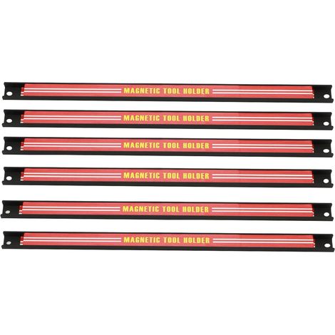 Hardware Set of 6 Magnetic Tool Holder Racks 18 Inch Magnetic Tool Strip Heavy Duty Garage Workshop Wall Holder Strip for Tools Tool Bar with Magnet for Screwdriver Wrench (18") (1/5)