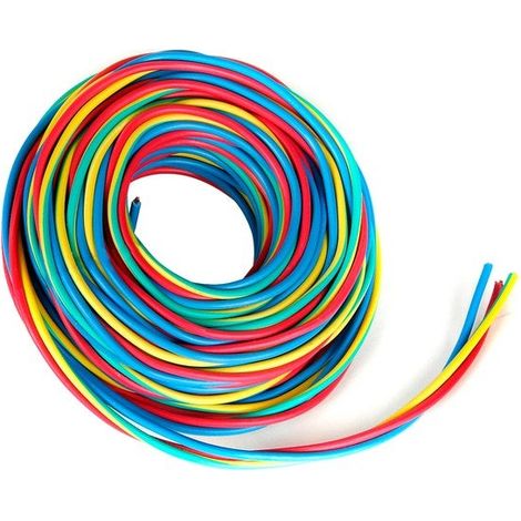 Fil Électrique 2.5 Mm² H07Vu L.10 M, Rouge / Vert - Jaune / Bleu