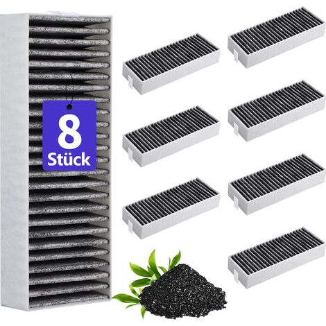 8er Aktivkohlefilter für 9001421821/9001563858/Siemens Studioline HZ9VRCR0  Filter Dunstabzugshaube für Bosch HEZ9VRCR0/ Neff Z821VR0/ Gaggenau CA282111/ Constructa CZ9VRCR0 (193x75x35mm) (1/5)