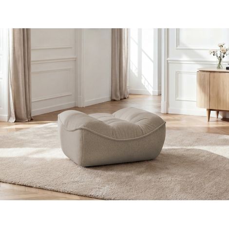 BOBOCHIC - Pouf SERENA tissu chiné   Taupe