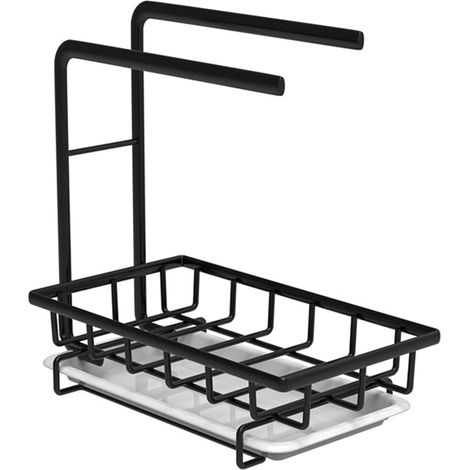 [JAMAIS UTILISÉ]Porte-éponge pour évier de Cuisine, 2 Types de Placement, Support Suspendu pour éponge, torchon, Brosse, récureur, Porte-Savon, 9x5.5x11 Pouces (1/5)