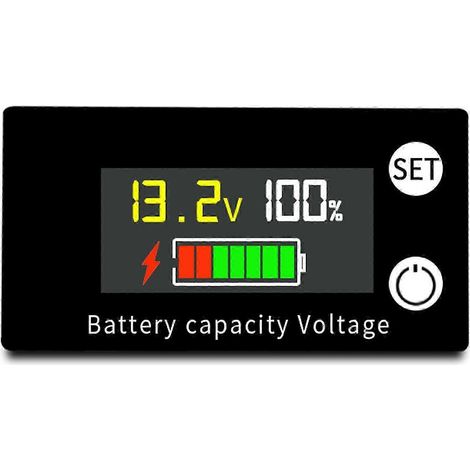 Indicateur de capacité de batterie CC 8V-100V voltmètre automobile pour batterie au plomb-acide et au lithium (1/5)