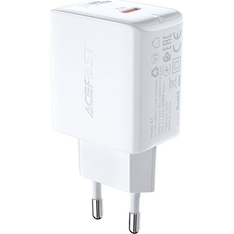 Schnellladegerät mit USB-C-Anschluss und 20 W Leistung (Power Delivery), Weiß (1/5)