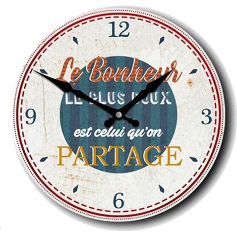 Pendule Le bonheur le plus doux est celui qu'on partage