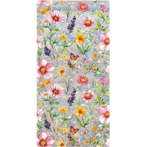 Folie De Fenêtre Statique - Motif Marguerites Anti-Collision Oiseaux - Protection Vie Privée Lumière Naturelle - 1 Pièce (1/5)