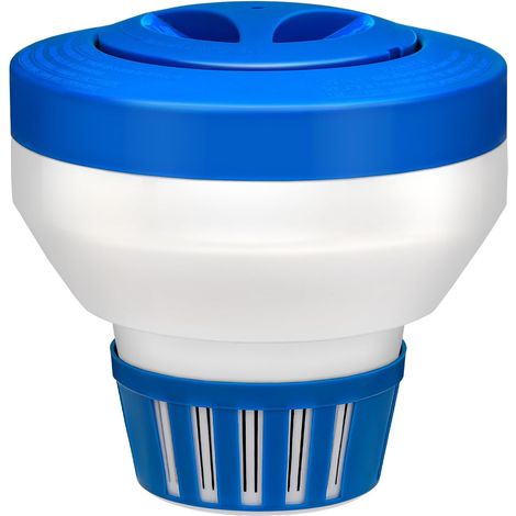 MDUG-Distributeur de chlore flottant de 20,3 cm, grande capacité pour tablettes de chlore de 7,6 cm, tablette flottante à libération réglable pour piscine intérieure et extérieure, spa, bleu et (1/5)