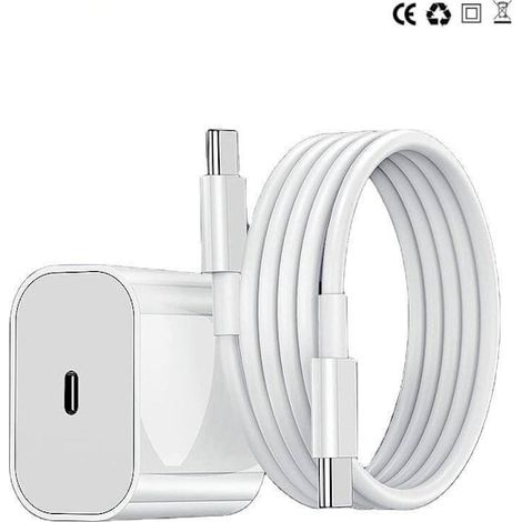 Schnellladegerät kompatibel mit iPhone 15, 16 und 17, mit 2 m USB-C-zu-USB-C-Kabel, 25-W-Schnellladeadapter, robustes Kabel kompatibel mit iPhone- und iPad-Geräten.