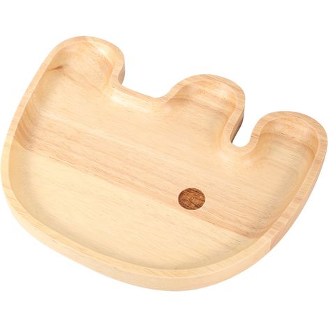 Assiette compartimentée en bois en forme d'éléphant, idéale pour décorer la cuisine. (1/5)