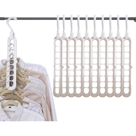 Allecto - Percha 9 en 1 - Ahorra espacio - Gira 360 grados - Organizador mágico - Soporte para perchas - Adecuado para ropa y accesorios. (1/5)