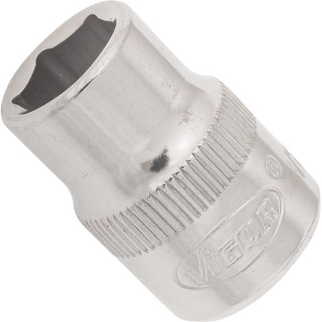 VIGOR Innenvierkant Antrieb 10 = 3/8 Zoll Steckschlüssel-Einsatz Außensechskant-Profil V2274N ∙ Vierkant hohl 10 mm (3/8 Zoll) ∙ Außen-Sechskant Profil ∙ 10 ∙ Gesamtlänge: 28 mm (1/2)