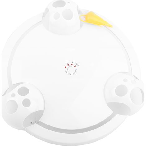 Plateau tournant automatique jouet électrique pour chat jeu de taquinerie intelligent filature chasse souris forme de beignet jouet blanc (1/5)