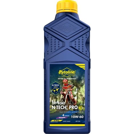 Aceite de motor PUTOLINE 4T 10W60 N-Tech Pro 1L Sintético Todoterreno