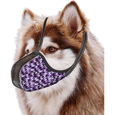 Muselière pour chiens de très grande taille pour éviter de mordre, mâcher, aboier, muselière en maille respirante, réfléchissante, réglable, pour le toilettage et le balayage - Violet, XXL (1/5)