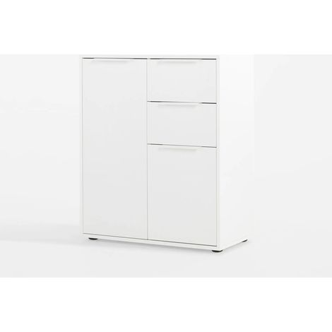 Mueble 2 puertas y 2 cajones blanco brillante 72x35x87 (1/3)