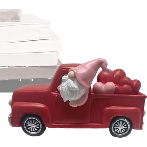 Décoration de Saint Valentin – Centre de table romantique Père Noël camion (1/5)