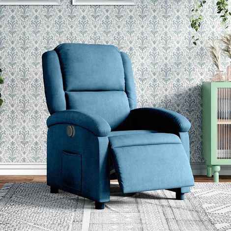 Fauteuil inclinable électrique-Chaise de relaxation-Fauteuil Relax bleu velours 683144 (1/5)
