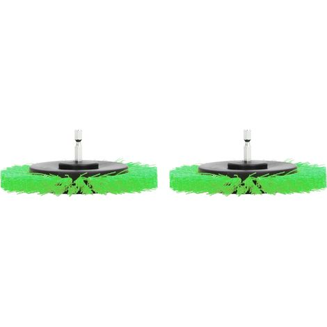 Lot de 2 têtes de brosse de 8,9 cm (3,5 pouces) pour perceuse électrique, embout durable pour la décoration de tapis (vert) (1/5)