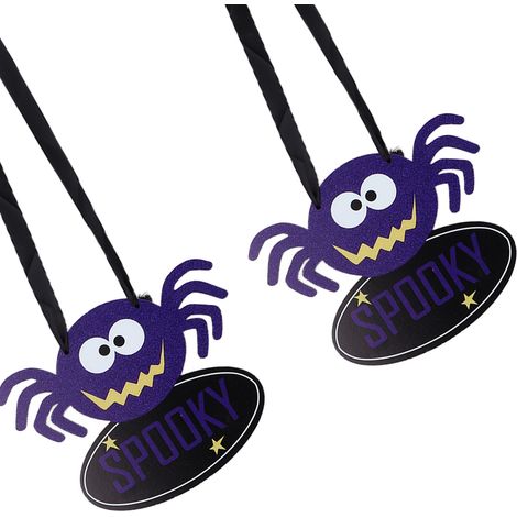 Lot de 2 décorations murales rustiques en bois pour Halloween, citrouille, squelette et araignée, idéal pour ambiance festive (JM01288). (1/5)