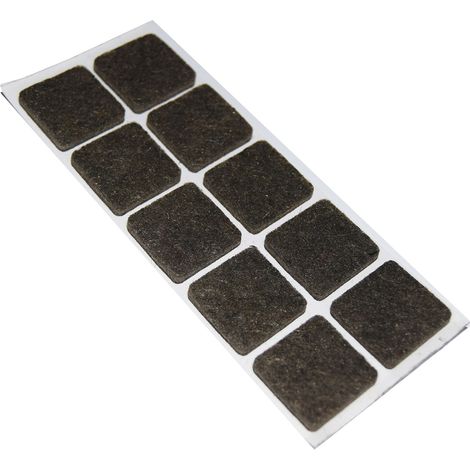 Feltrini adesivi quadrati - 20 x 20 mm. - marrone - 10 pz.