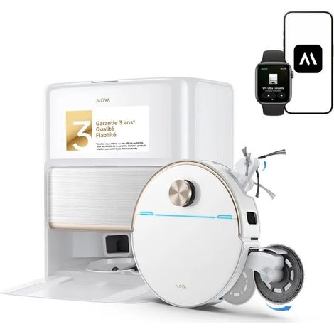 Robot aspirapolvere lavante - MOVA V70 ULTRA COMPLETE - 40 000 Pa - 140 min - 300 ml - Bianco (1/3)