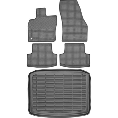 SET Skoda Karoq Crossover dal 2017 - tappetini in gomma per auto + tappetino per bagagliaio