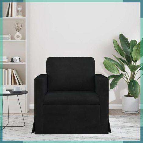 Canapé - 42024410 - Noir velours - 78 x 78 x 80 cm - Capacité 110 kg (1/5)