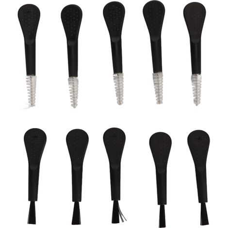 Lot de 5 brosses de nettoyage pour écouteurs, poignée noire, brosse d'aération pour aide auditive (1/5)