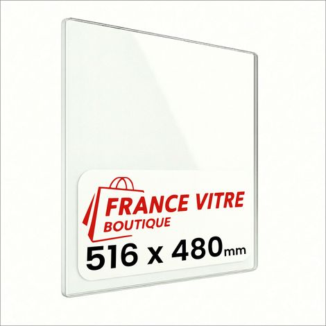 516 x 480 x 4 mm - Vitre de cheminée pour insert et poêle à bois - verre de rechange - France Vitre - jusqu'à 800°C - 480 x 516 x 4 mm (1/5)
