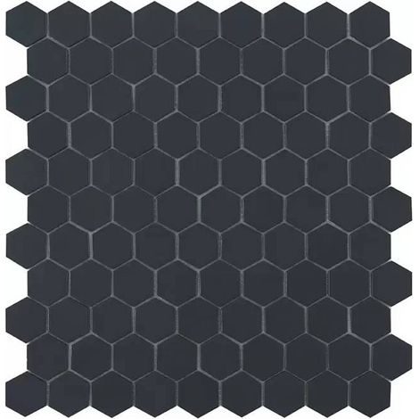 Mosaïque pâte de verre NORDIC - Hexagone Noir Mat - boîte de 0.87 m2 - Hexagone Noir Mat - boîte de 0.87 m2