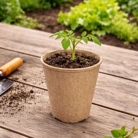24 Pots Biodégradables Ronds Ø8 cm pour Semis et Culture (1/5)