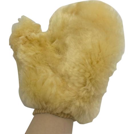 Lammwolle Waschhandschuh für Auto & Haushalt, kratzfrei, hohe Wasseraufnahme (1/5)