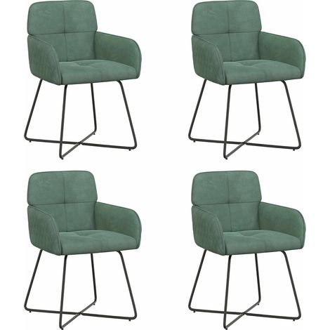 Maison Exclusive - Sedie da pranzo 4 pz Velluto Verde Mare 59 x 56,5 x 86 cm (1/5)