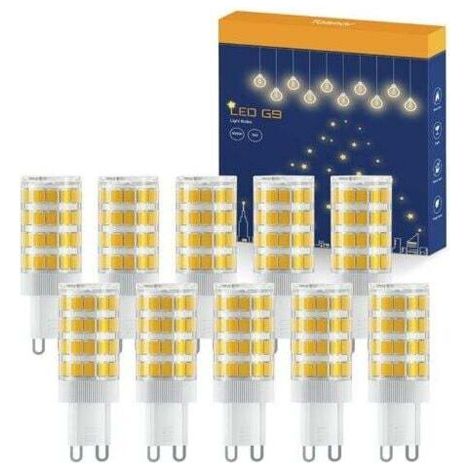 Ampoule LED G9 5W, Ampoule G9 LED Blanc Chaud 3000K, 550LM, Non Dimmable, Sans Scintillement, LED G9 Équivalent à 50W Halogène Lampe, Économie d'Énergie pour Chambre Salon Cuisine, Paquet de 10 [Class (1/4)