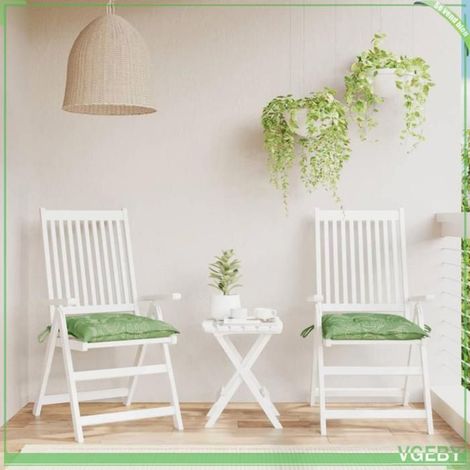 361555 Coussins de chaise lot de 2 à motif de feuilles 50x50x7 cm (1/5)