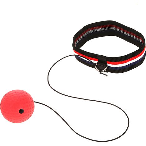 Ballon d'exercice de boxe pour adultes avec bandeau pour l'entraînement de vitesse (bandeau rouge) (1/5)