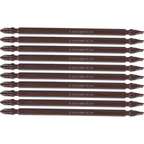 Embouts de Tournevis, Embouts de Tournevis à Percussion Phillip 2, Embouts de Tournevis à Double extrémité H6.3, Embout en Forme de Croix Magnétique Long pour Tournevis (1/5)