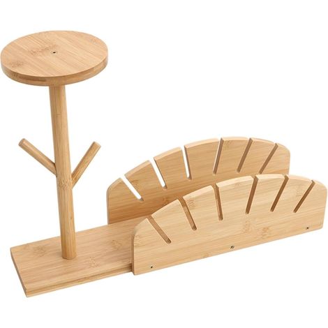 Organisateur de chapeaux Présentoir en bois multifonction avec compartiment Rangement pour chapeaux pour voyage, placard, chambre, porte, mur, maison, appartement (1/5)