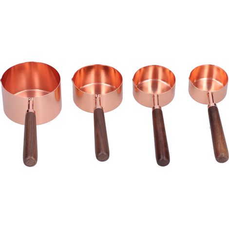 4-teiliges Messlöffel-Set aus roségoldenem Edelstahl mit Graduierung für die Küche (1/5)
