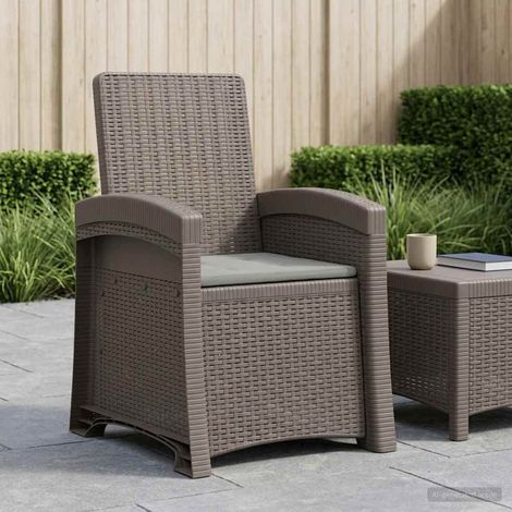 Teenpull – Liegesessel Garten Rattan-Optik Hellgrau PP (1/5)
