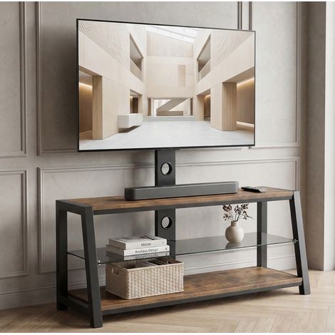 TV Möbel höhenverstellbar schwenkbar 32-65 Zoll MDF OKMYHOME (1/5)