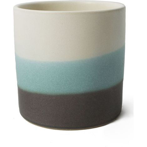 12cm Blue Sand Stripe Ceramic Planter